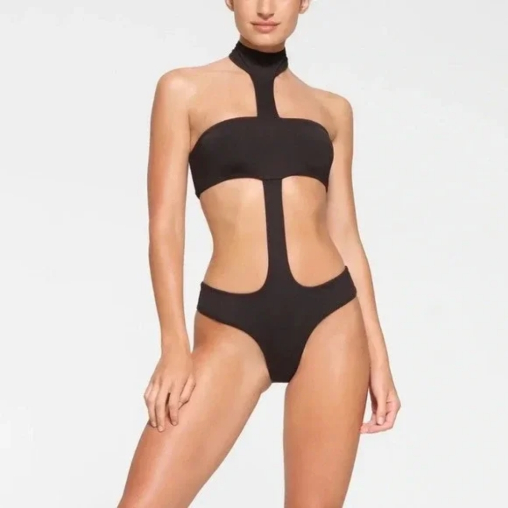 Skims Recycled Swim Cut Out Halter Monokini